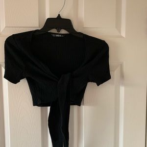 Black multi style crop top